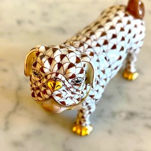 Herend “Lola” Pug in Chocolate Fishnet Pattern